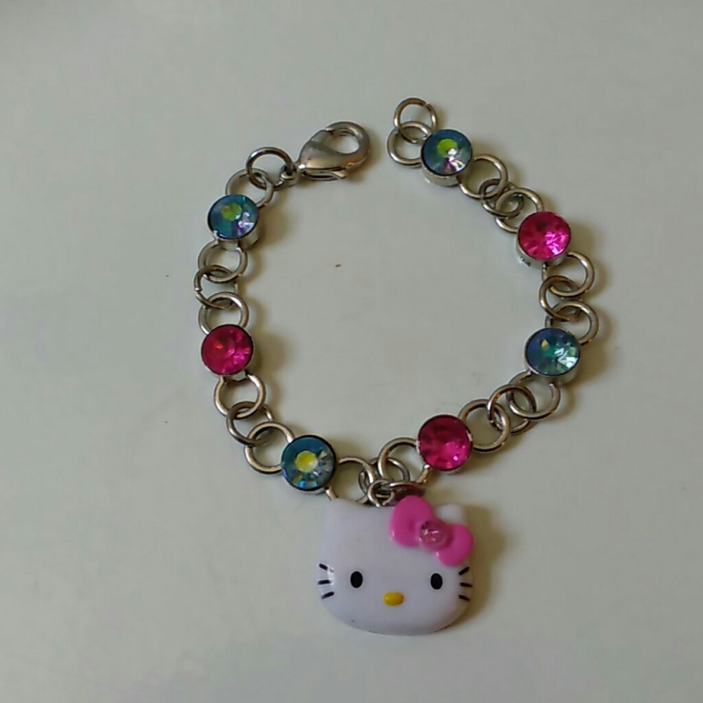 Hello Kitty Bracelet, silver-toned